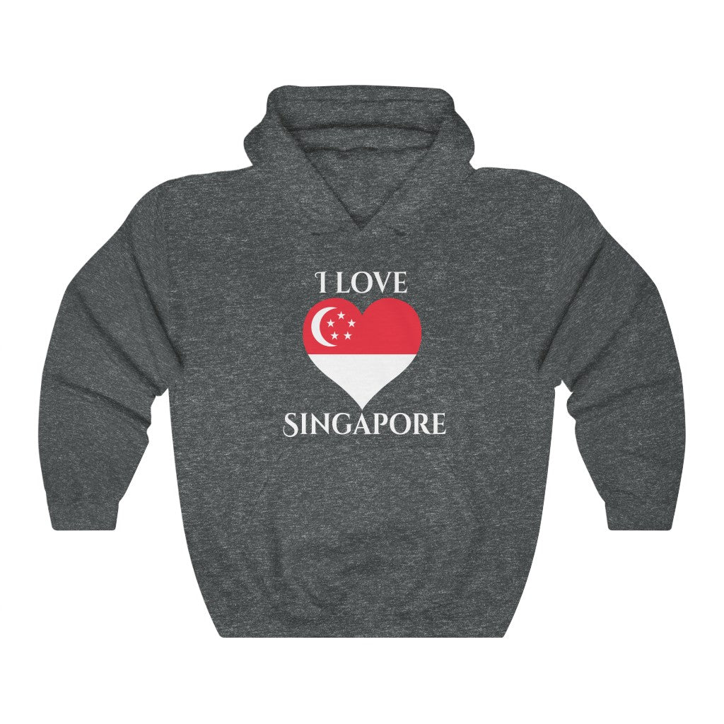 Singapore Heart Flag Hoodie Sweatshirt 2 - Unisex