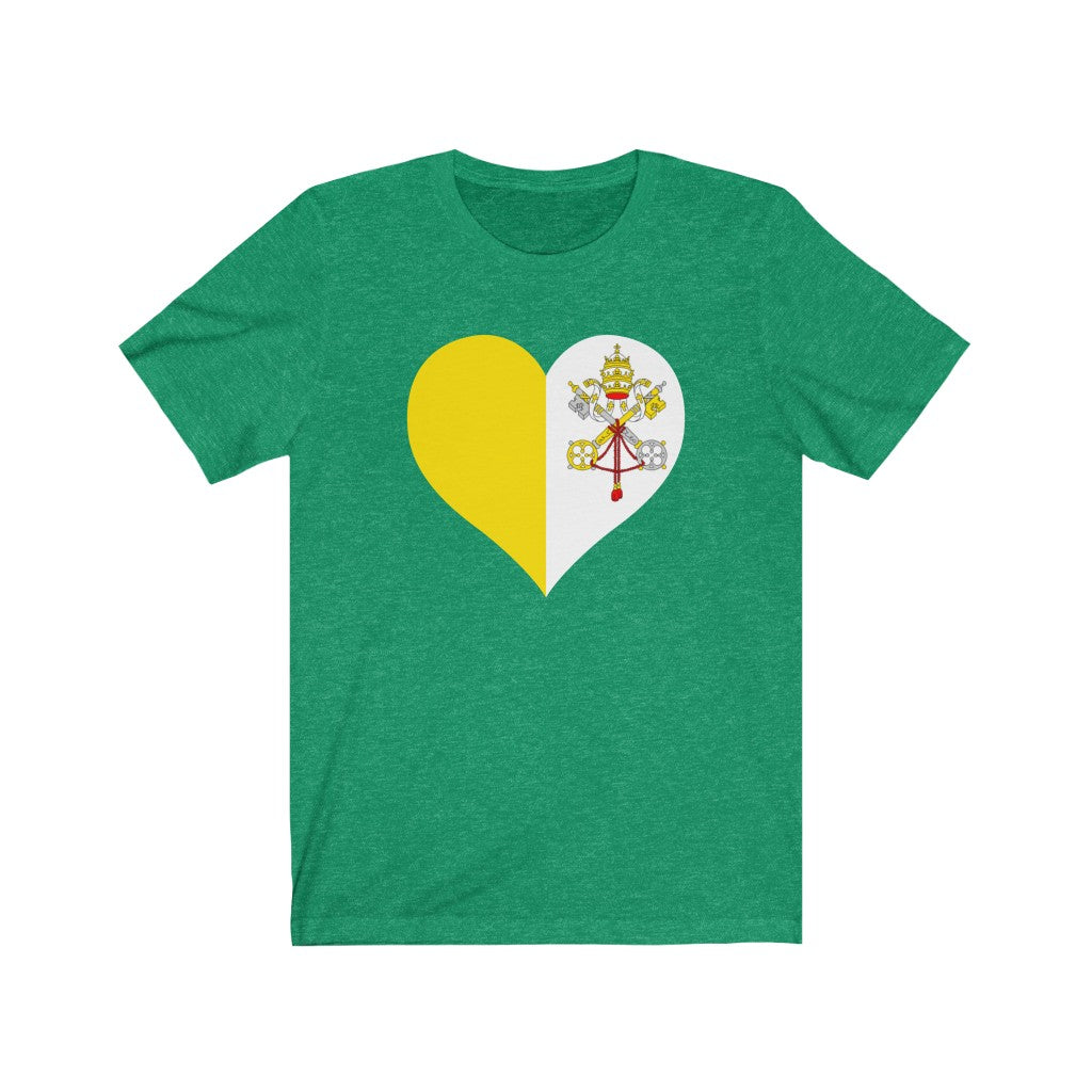 Holy See Heart Flag Premium Tee - Unisex