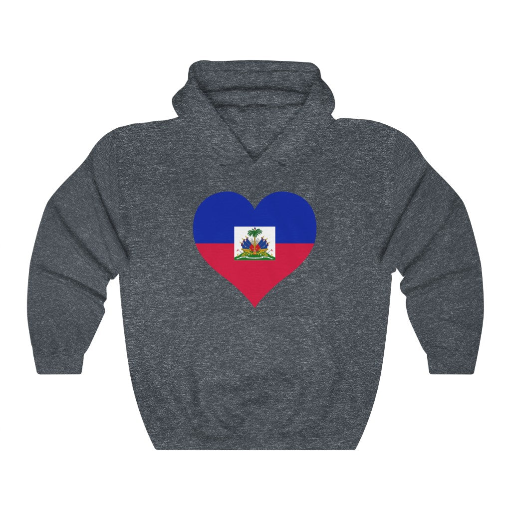 Haiti Heart Flag Hoodie Sweatshirt - Unisex