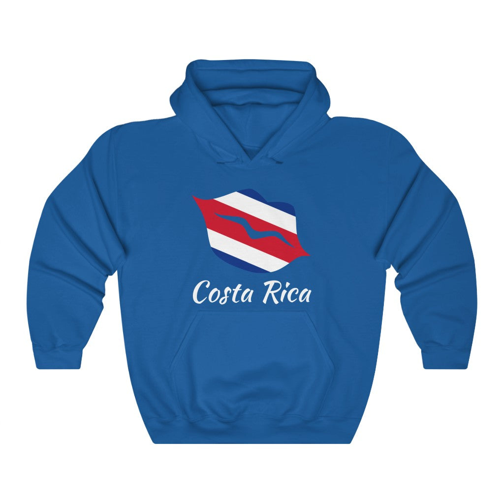 Costa Rica Lips Flag Hoodie Sweatshirt 2 - Unisex