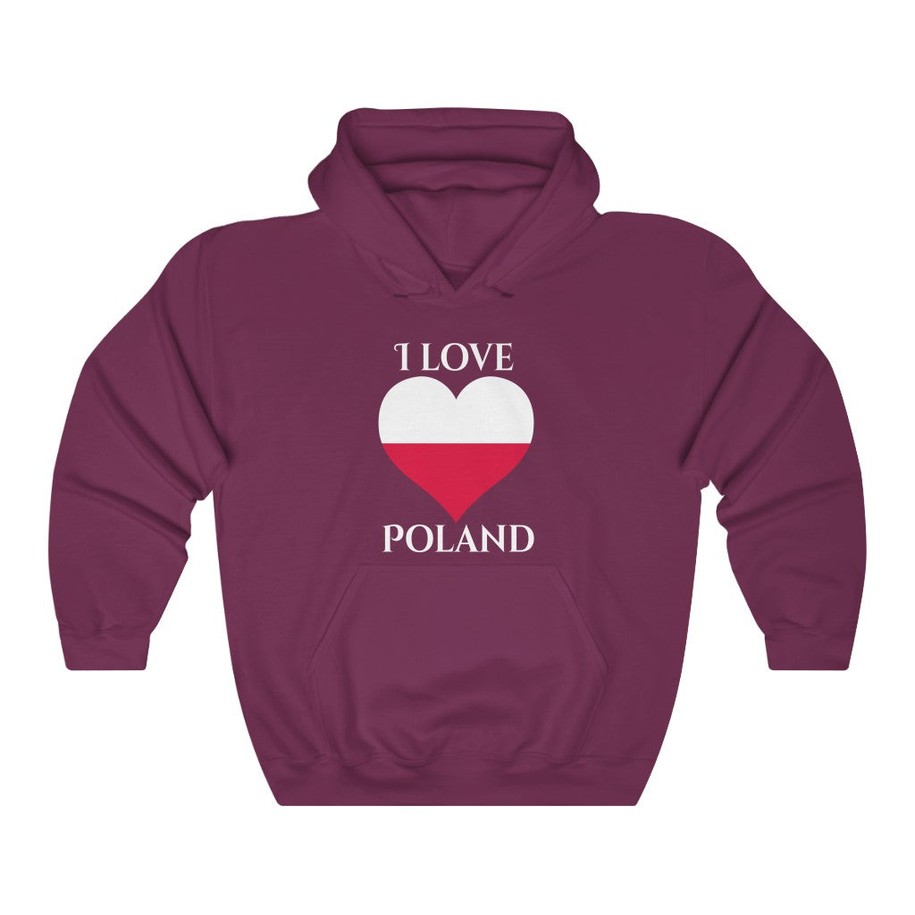 Poland Heart Flag Hoodie Sweatshirt 2 - Unisex