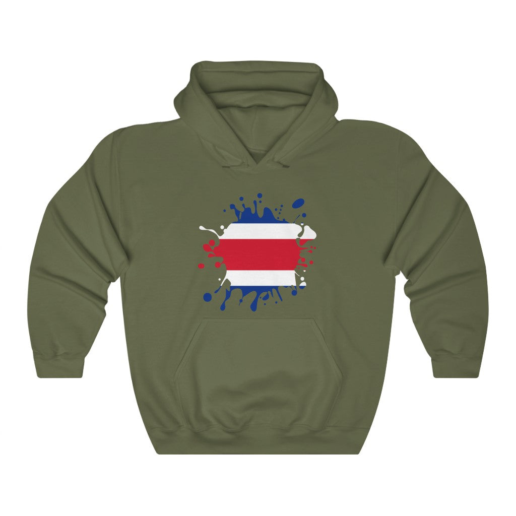 Costa Rica Splat Flag Hoodie Sweatshirt - Unisex
