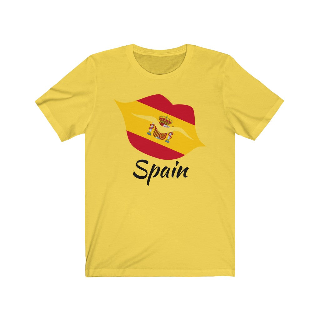 Spain Lips Flag Premium Tee 1 - Unisex