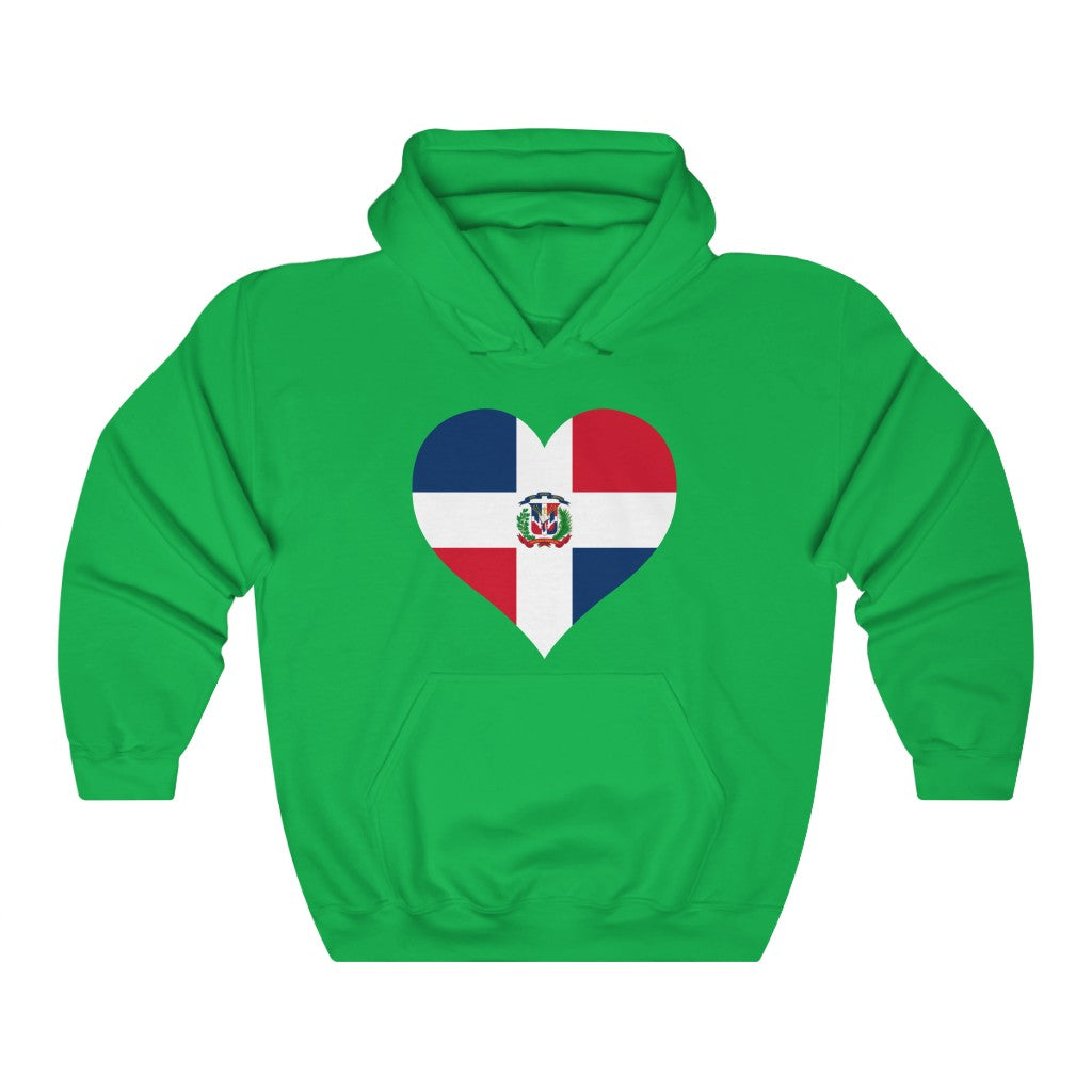 Dominican Republic Heart Flag Hoodie Sweatshirt - Unisex