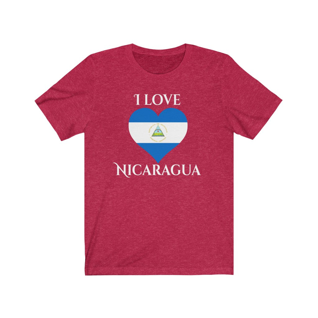 Nicaragua Heart Flag Premium Tee 2 - Unisex