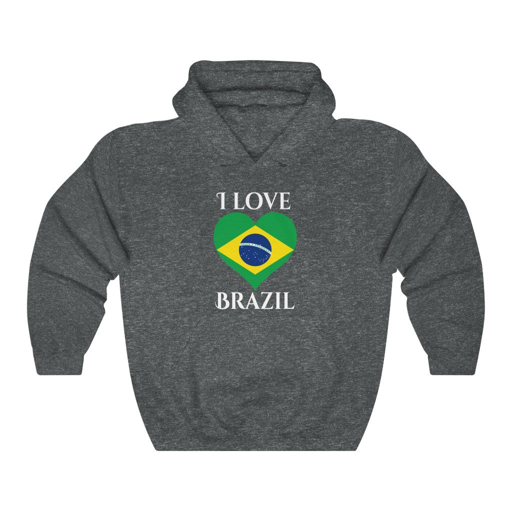 Brazil Heart Flag Hoodie Sweatshirt 2 - Unisex