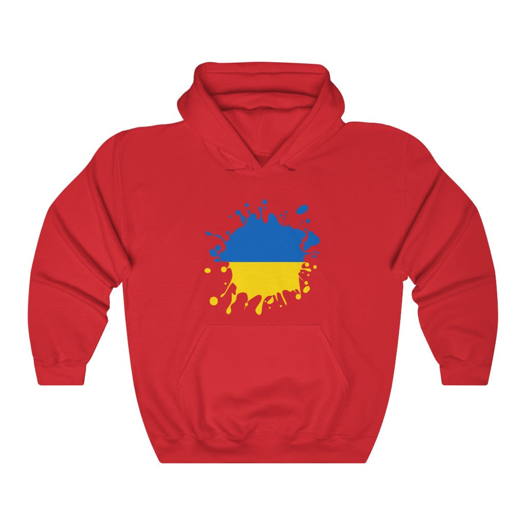Ukraine Splat Flag Hoodie Sweatshirt - Unisex