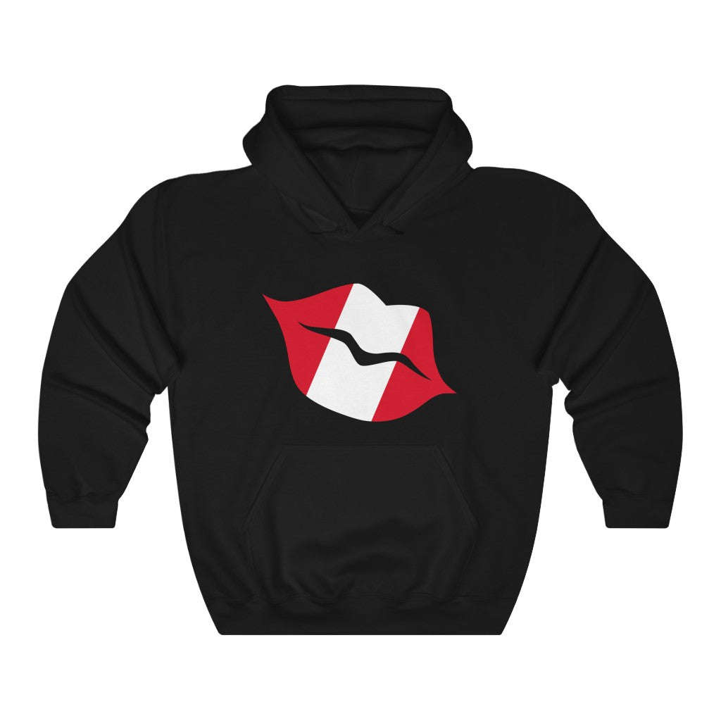 Peru Lips Flag Hoodie Sweatshirt - Unisex