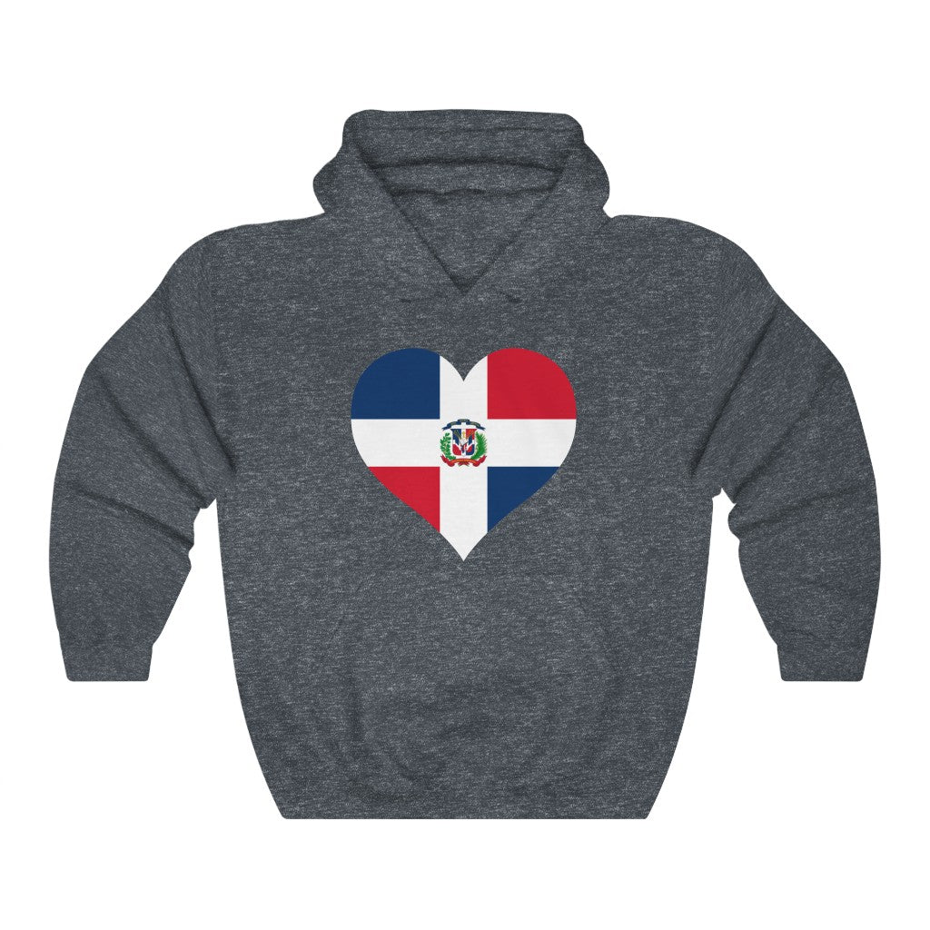 Dominican Republic Heart Flag Hoodie Sweatshirt - Unisex