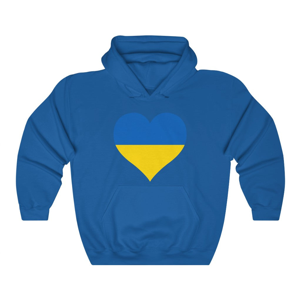 Ukraine Heart Flag Hoodie Sweatshirt - Unisex