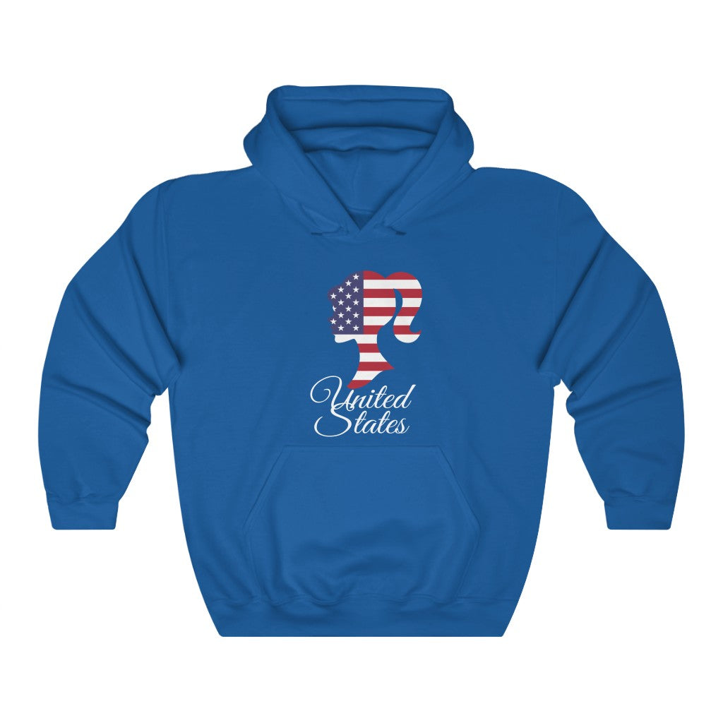 United States of America Girl Flag Hoodie Sweatshirt 2 - Unisex