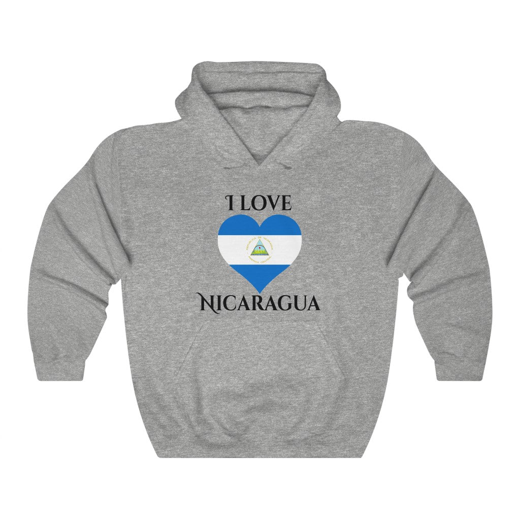 Nicaragua Heart Flag Hoodie Sweatshirt 1 - Unisex