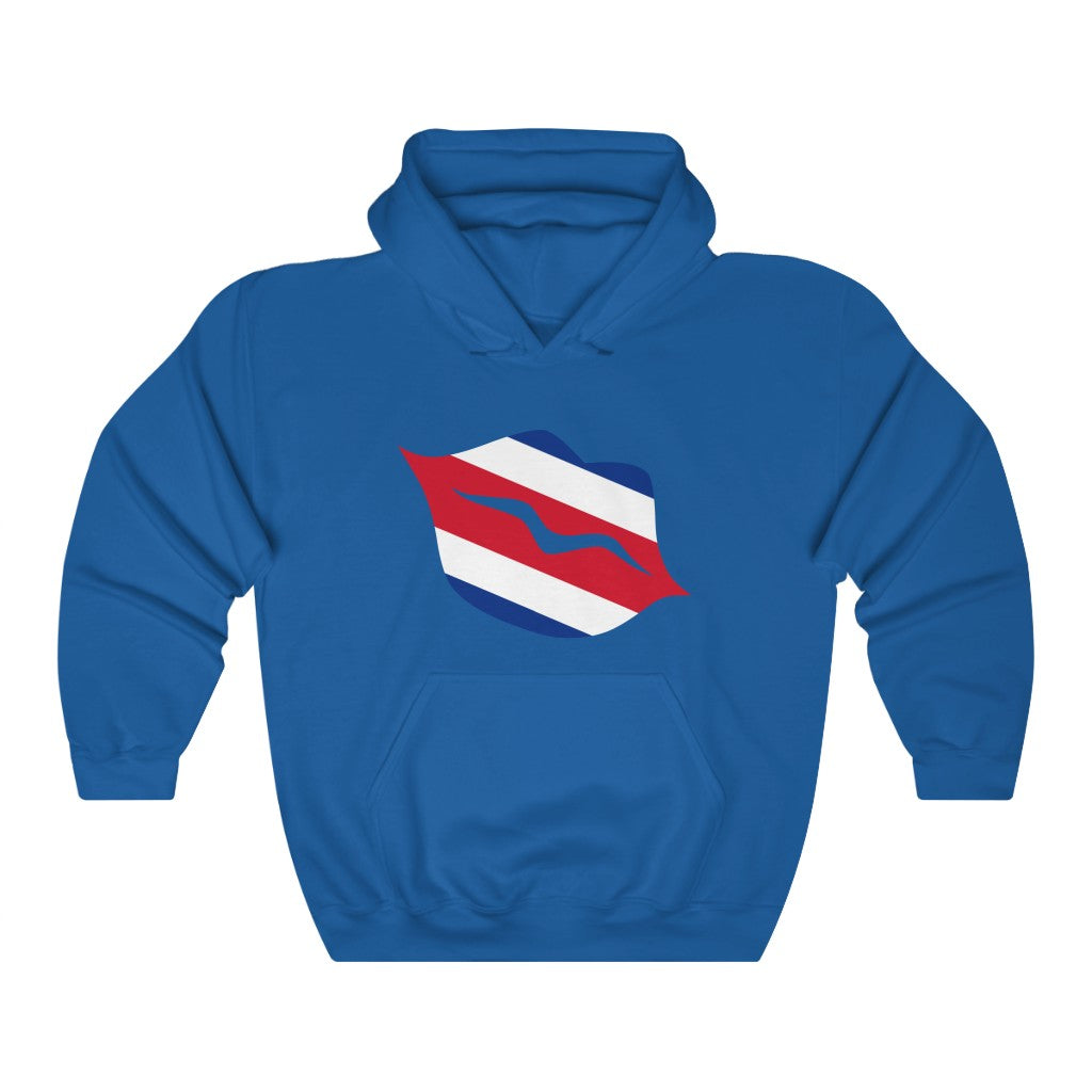 Costa Rica Lips Flag Hoodie Sweatshirt - Unisex