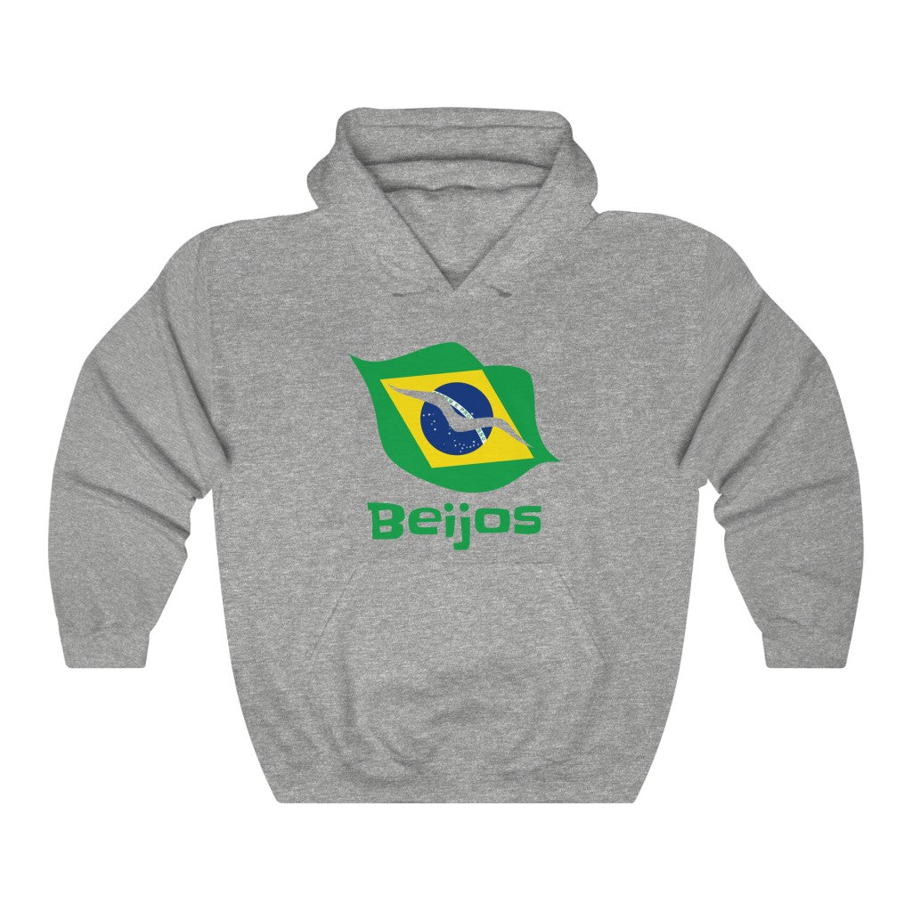 Brazil (Beijos) Lips Flag Hooded Sweatshirt 1b - Unisex