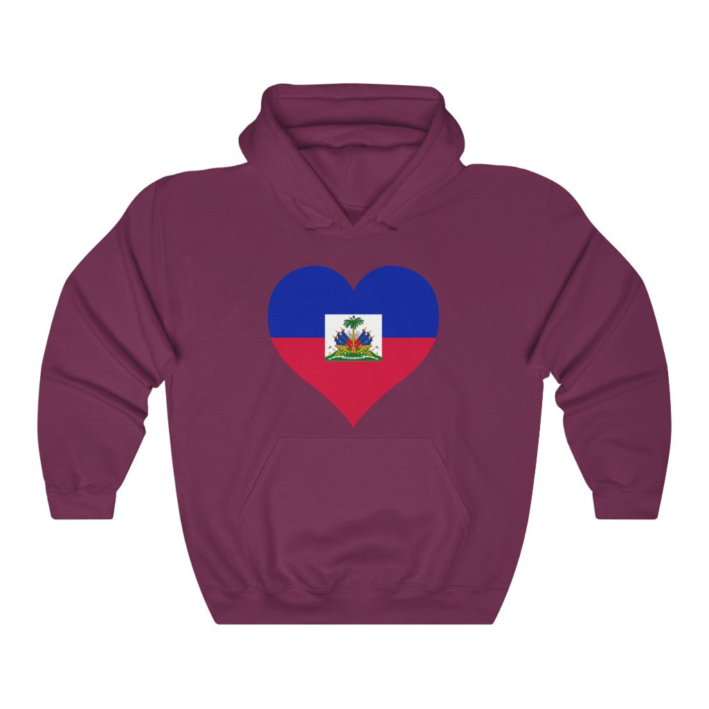 Haiti Heart Flag Hoodie Sweatshirt - Unisex