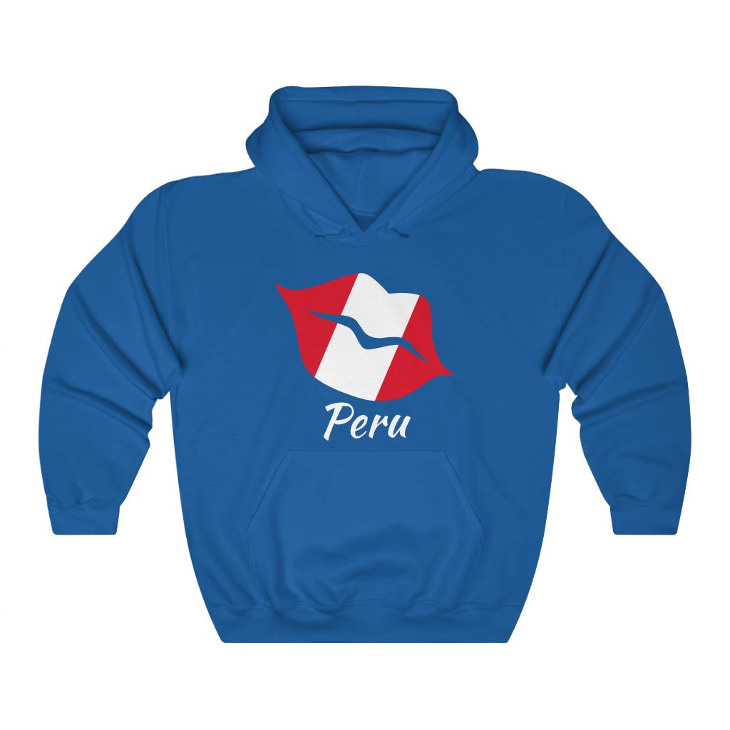 Peru Lips Flag Hoodie Sweatshirt 2 - Unisex