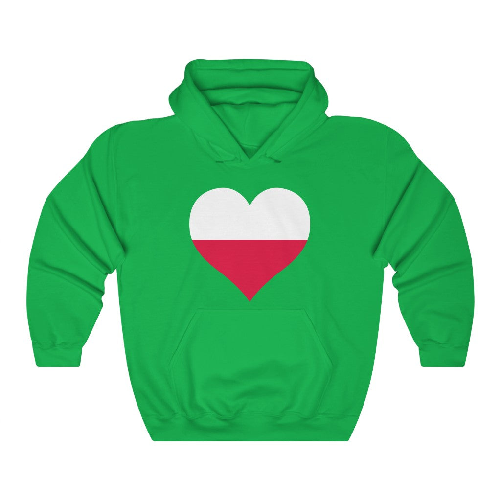 Poland Heart Flag Hoodie Sweatshirt - Unisex