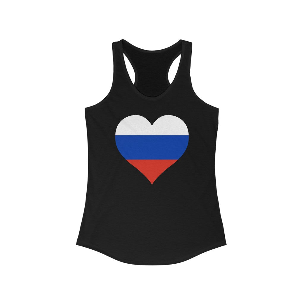 Russia Heart Flag Tank - Women