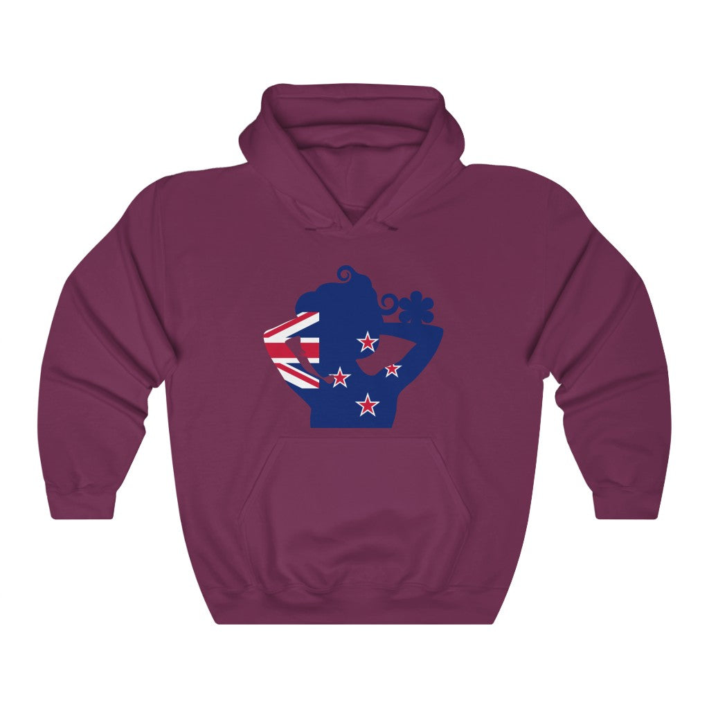New Zealand Lady Flag Hoodie Sweatshirt - Unisex