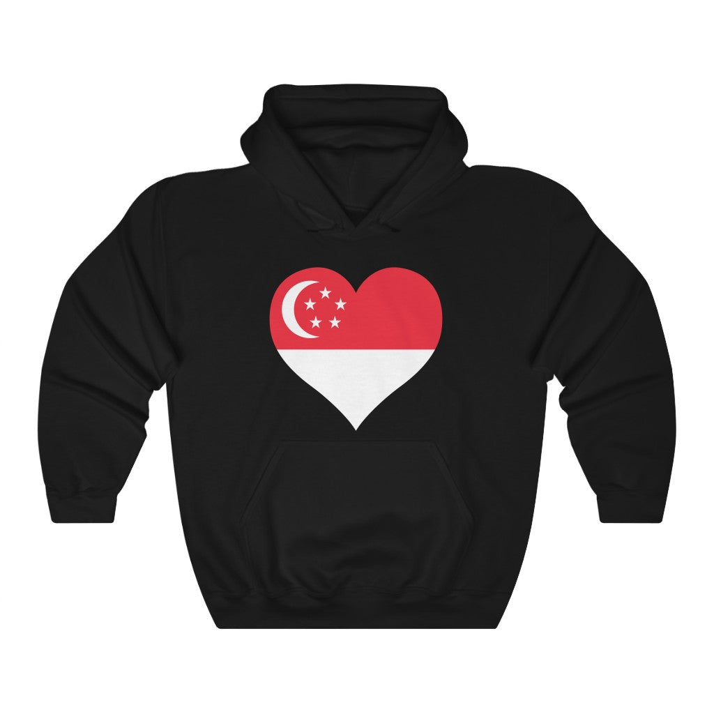 Singapore Heart Flag Hoodie Sweatshirt - Unisex