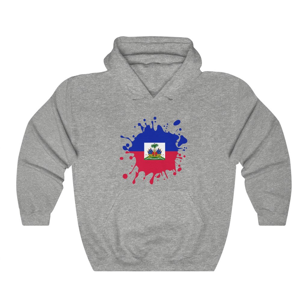 Haiti Splat Flag Hoodie Sweatshirt - Unisex
