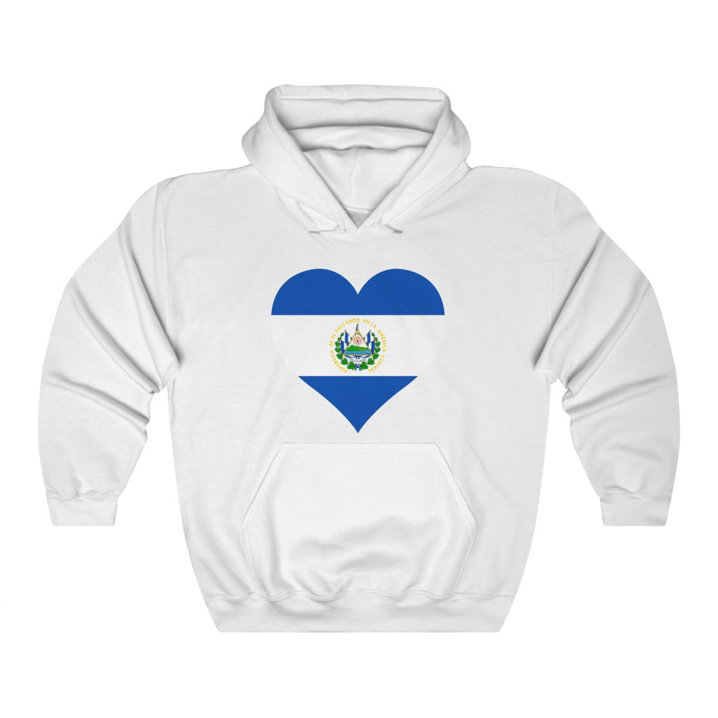 El Salvador Heart Flag Hoodie Sweatshirt - Unisex