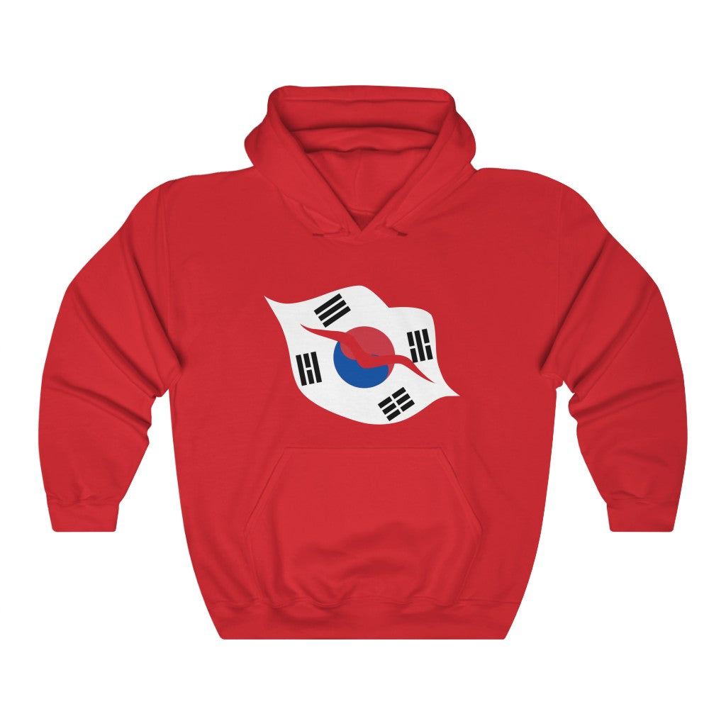 South Korea Lips Flag Hoodie Sweatshirt - Unisex