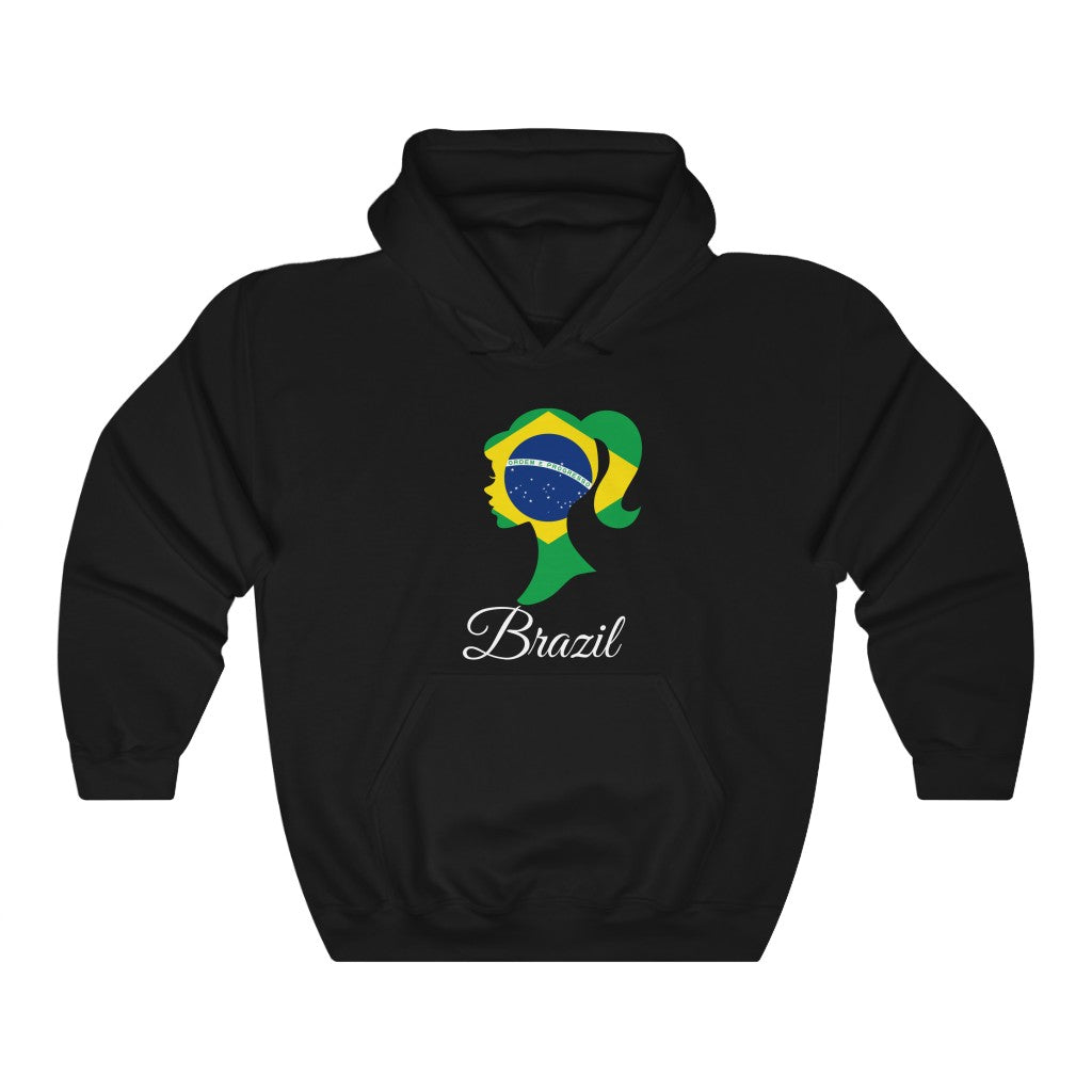 Brazil Girl  Flag Hoodie Sweatshirt 2 - Unisex