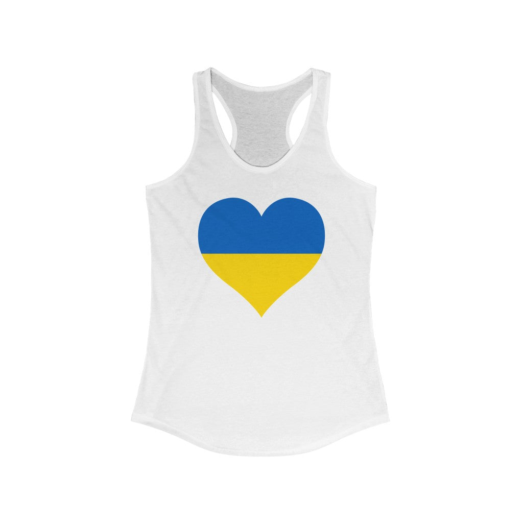Ukraine Heart Flag Tank - Women