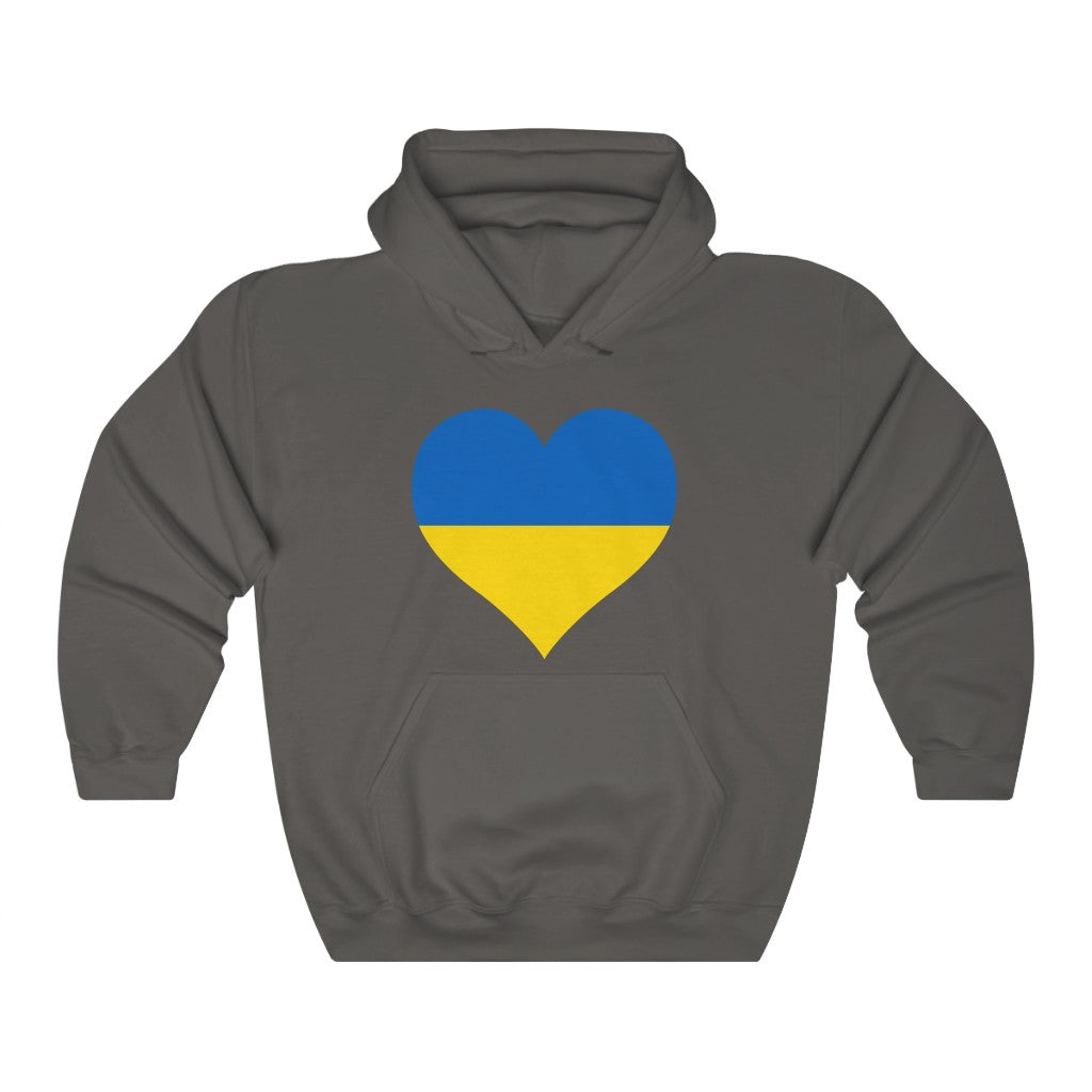 Ukraine Heart Flag Hoodie Sweatshirt - Unisex