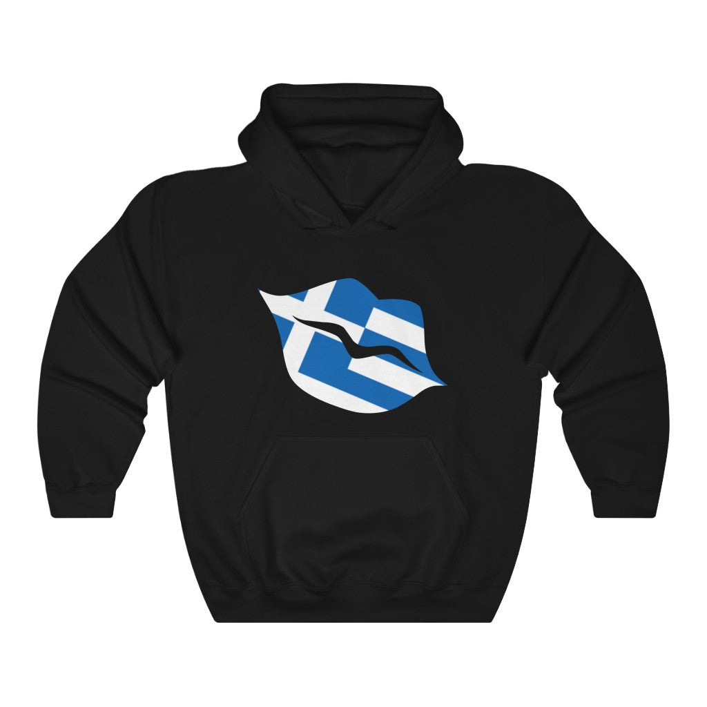 Greece Lips Flag Hoodie Sweatshirt - Unisex