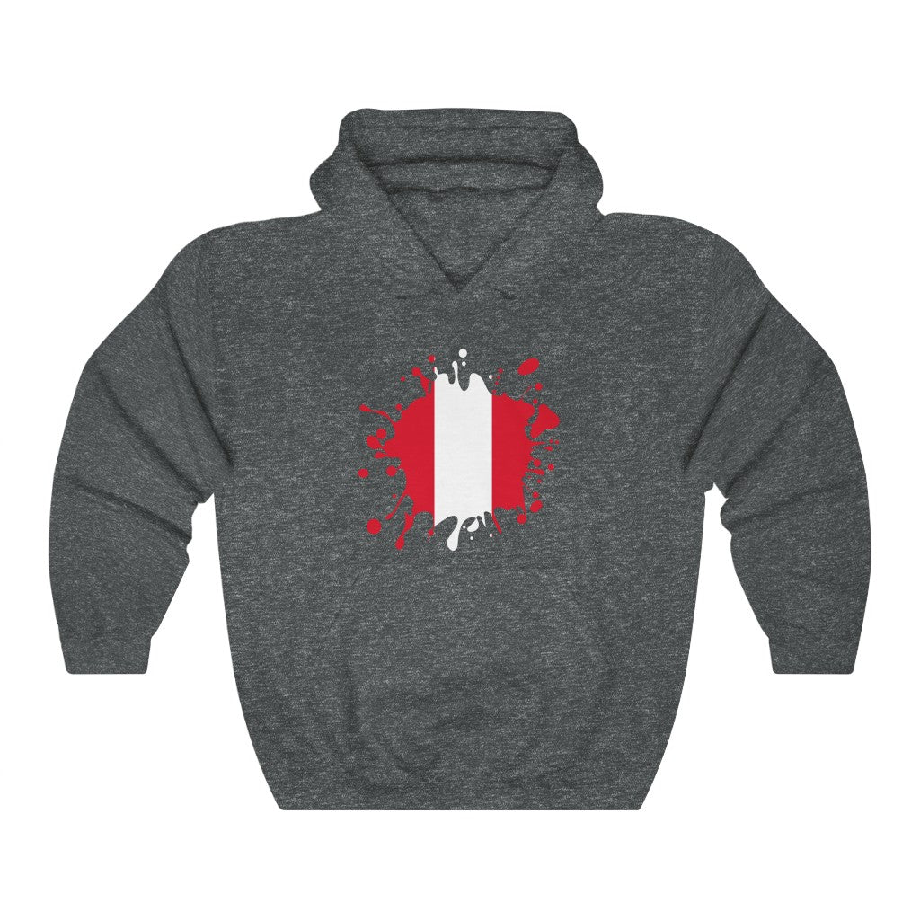 Peru Splat Flag Hoodie Sweatshirt - Unisex