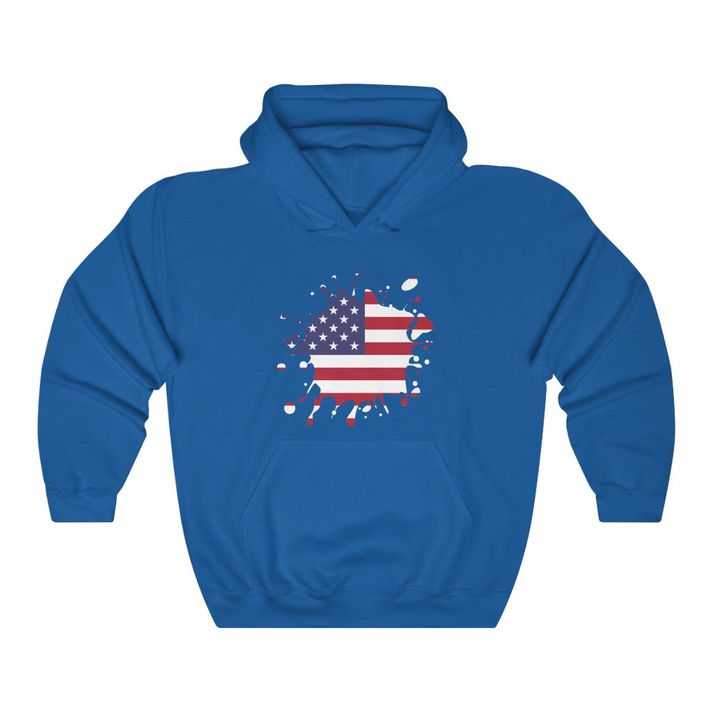 United States of America Splat Flag Hoodie Sweatshirt - Unisex
