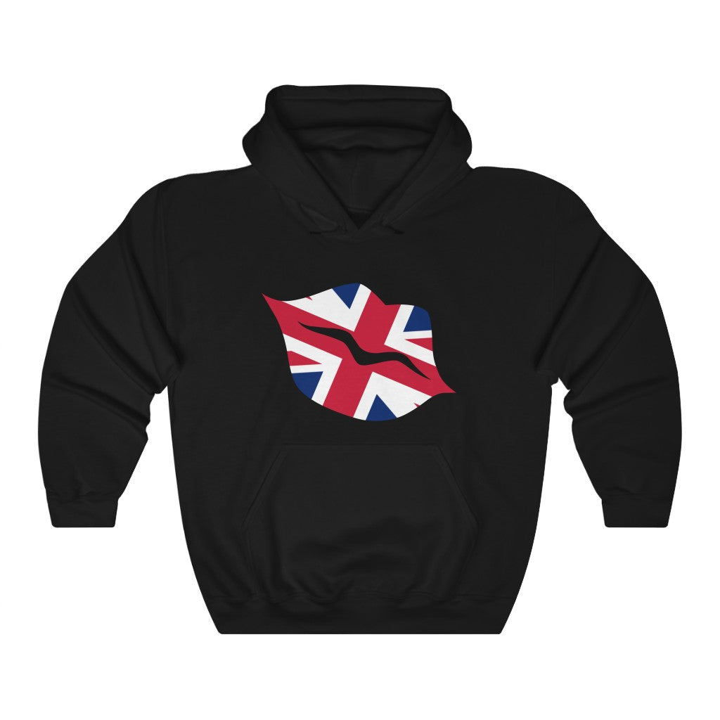 United Kingdom Lips Flag Hoodie Sweatshirt - Unisex