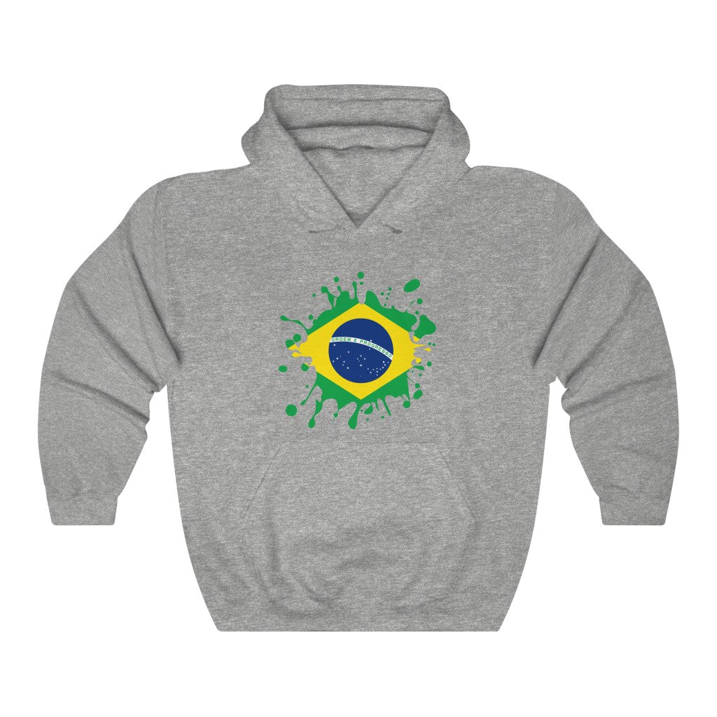Brazil Splat Flag Hoodie Sweatshirt - Unisex