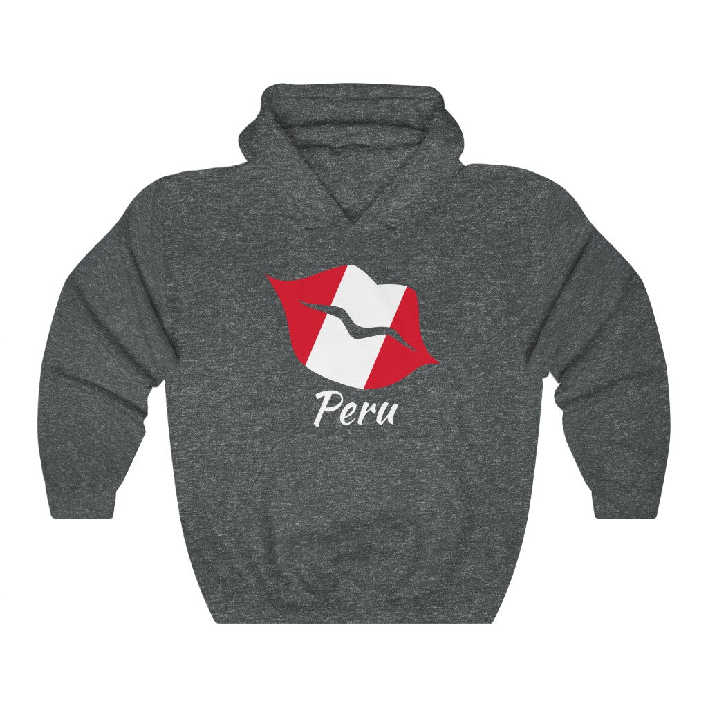 Peru Lips Flag Hoodie Sweatshirt 2 - Unisex
