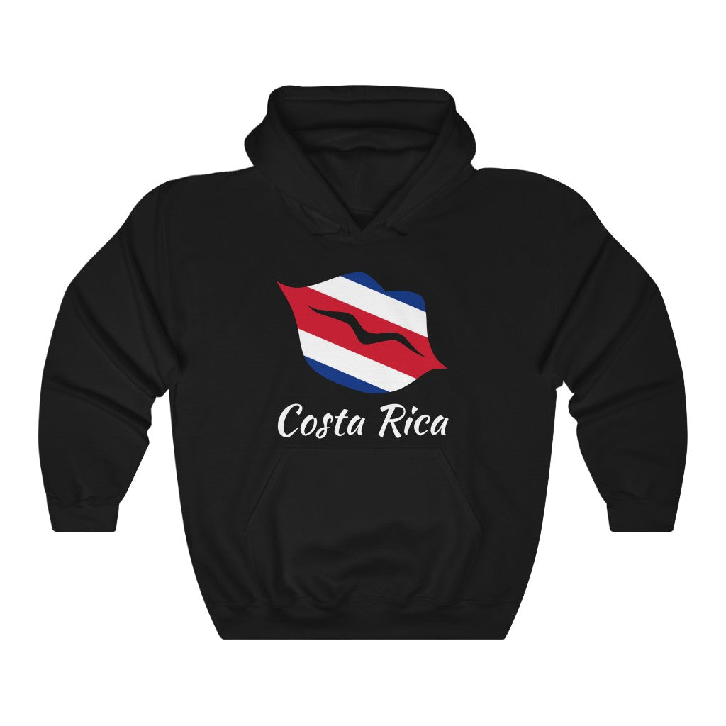 Costa Rica Lips Flag Hoodie Sweatshirt 2 - Unisex