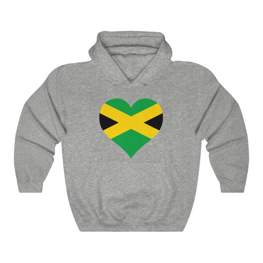 Jamaica Heart Flag Hoodie Sweatshirt - Unisex