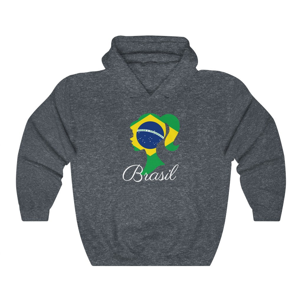 Brazil (Brasil) Girl Flag Hoodie Sweatshirt 2 - Unisex