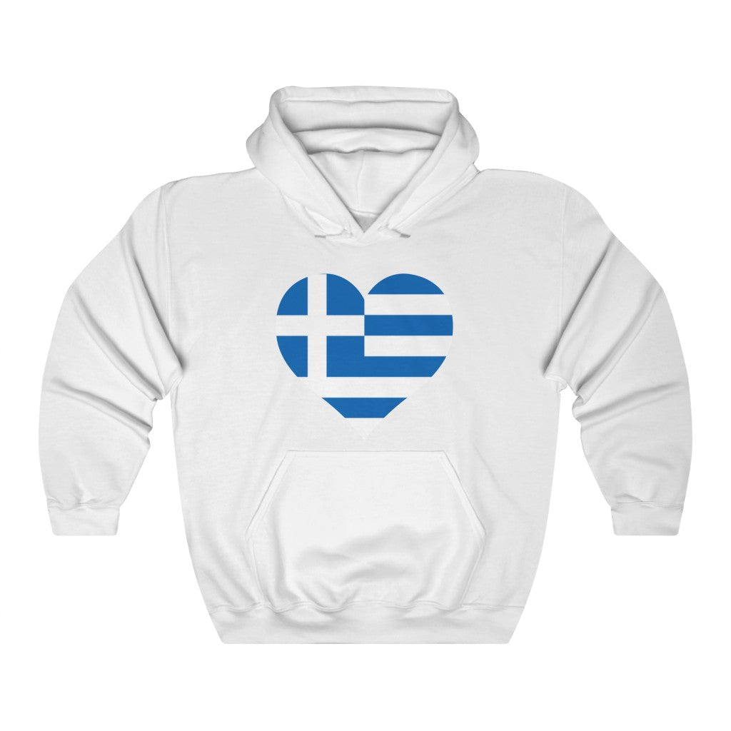 Greece Heart Flag Hoodie Sweatshirt - Unisex