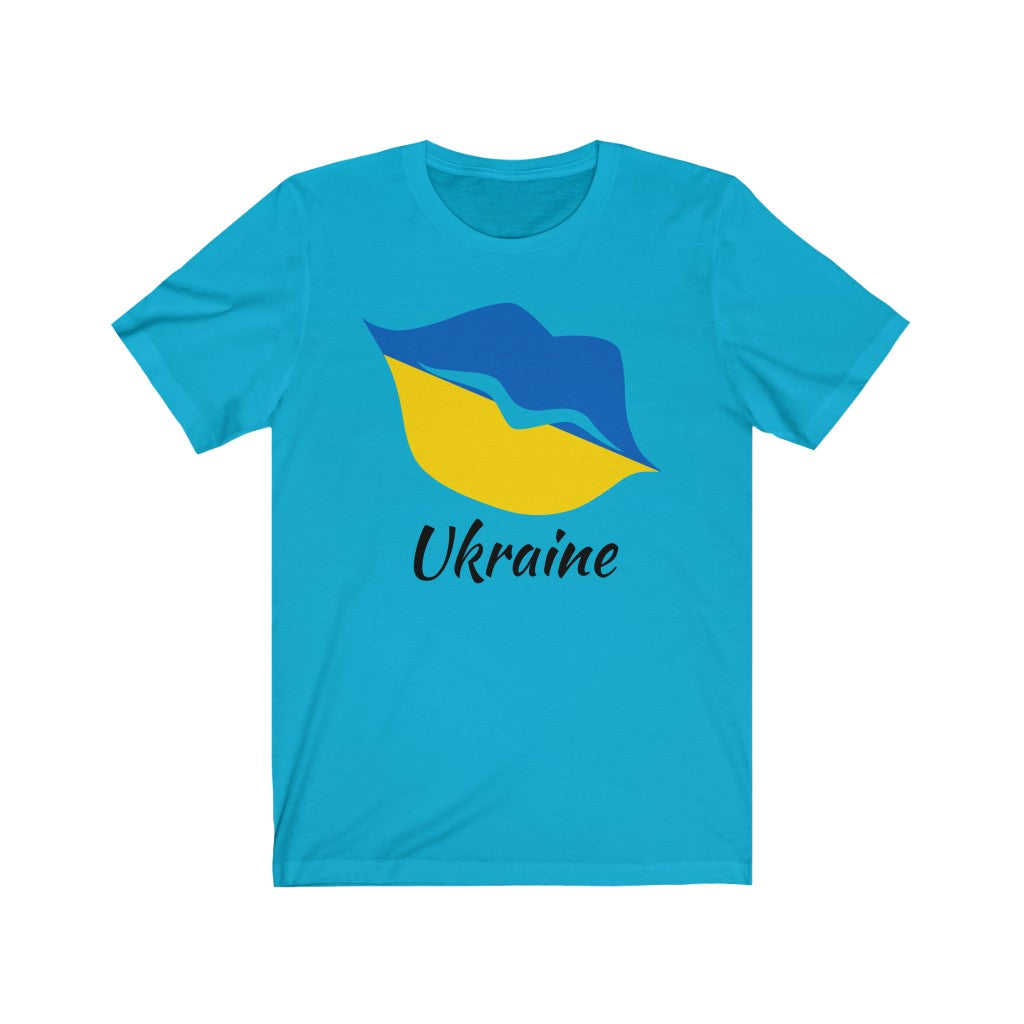 Ukraine Lips Flag Premium Tee 1 - Unisex