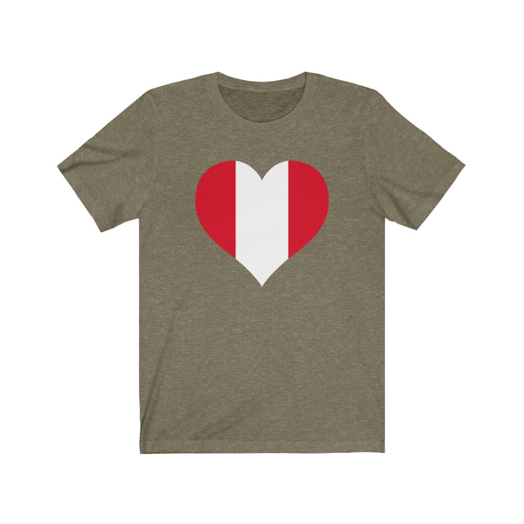Peru Heart Flag Premium Tee - Unisex