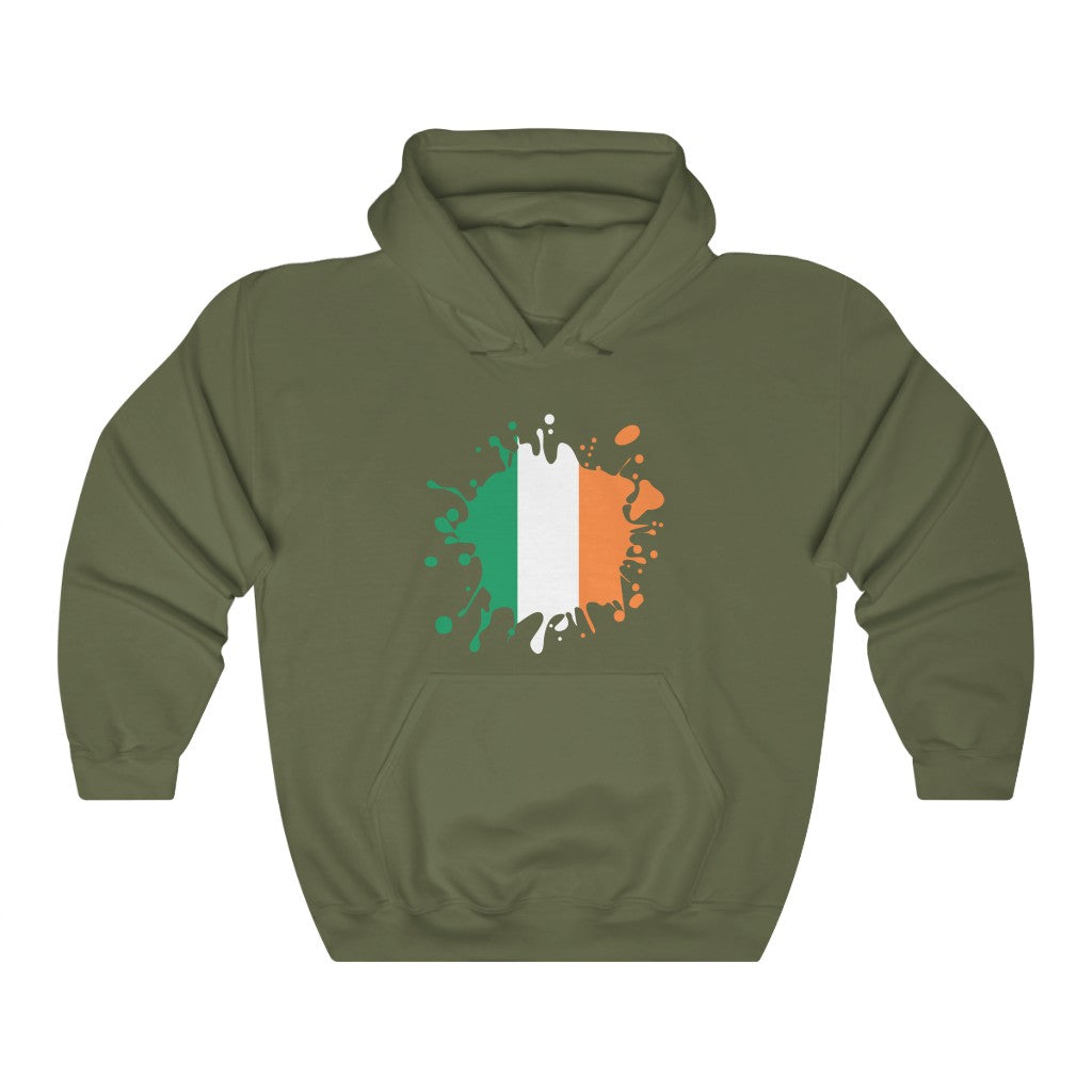 Ireland Splat Flag Hoodie Sweatshirt - Unisex