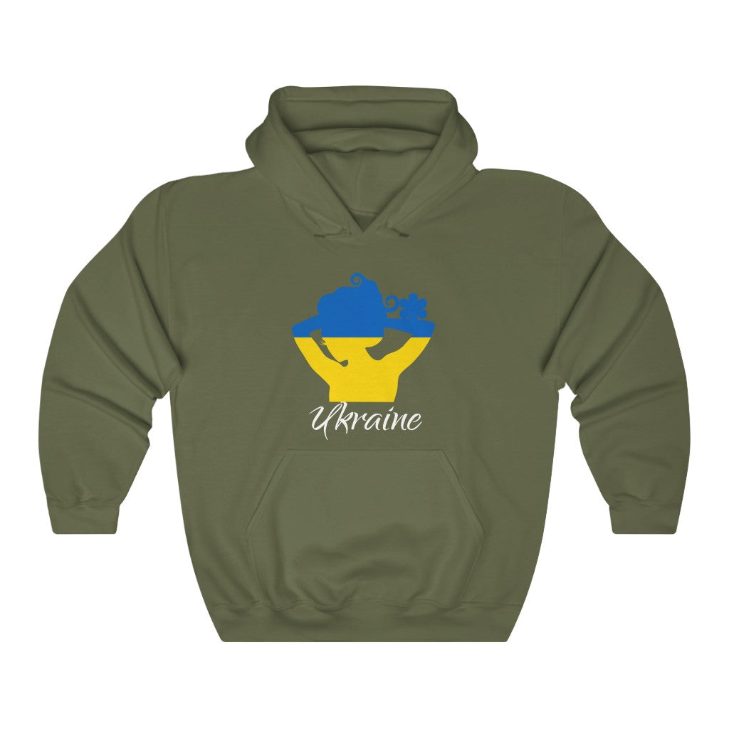 Ukraine Lady Flag Hoodie Sweatshirt 2 - Unisex