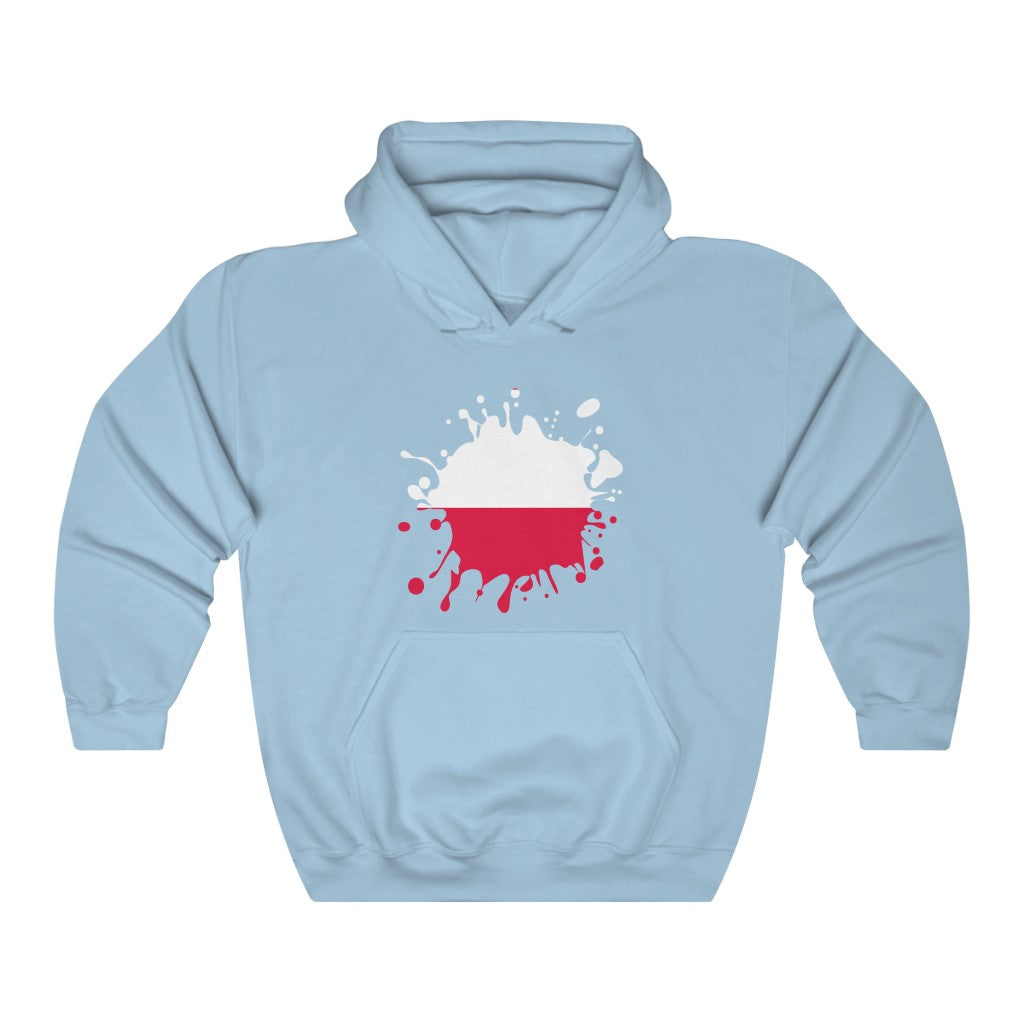 Poland Splat Flag Hoodie Sweatshirt - Unisex