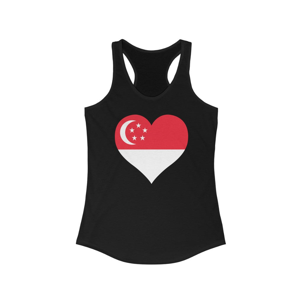 Singapore Heart Flag Tank - Women