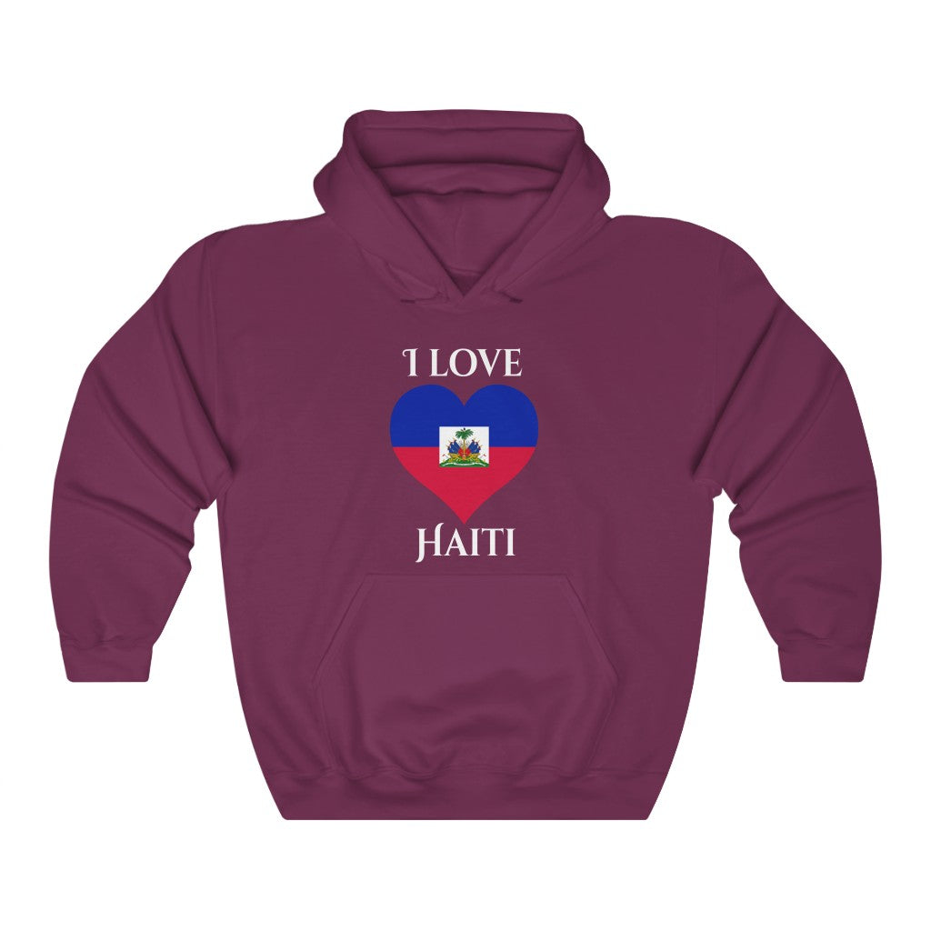 Haiti Heart Flag Hoodie Sweatshirt 2 - Unisex