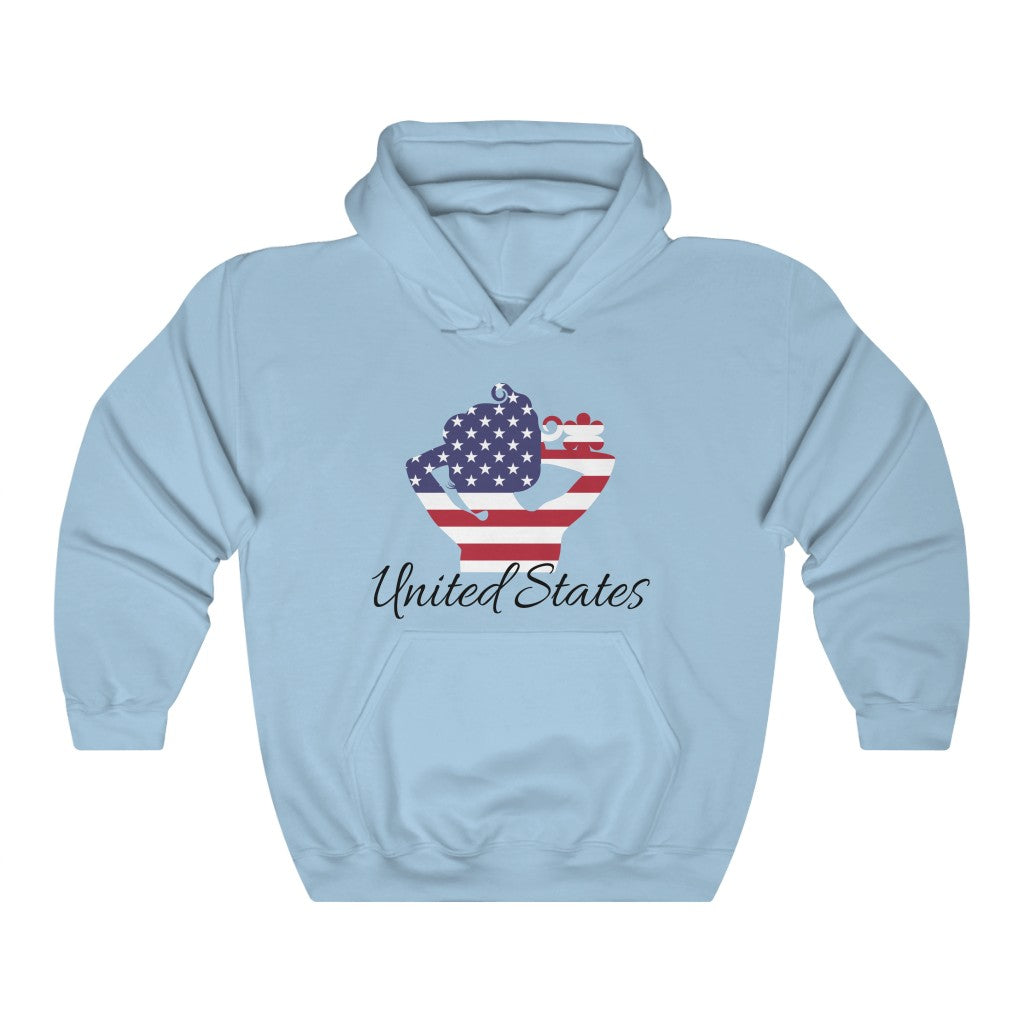 United States of America Lady Flag Hoodie Sweatshirt 1 - Unisex