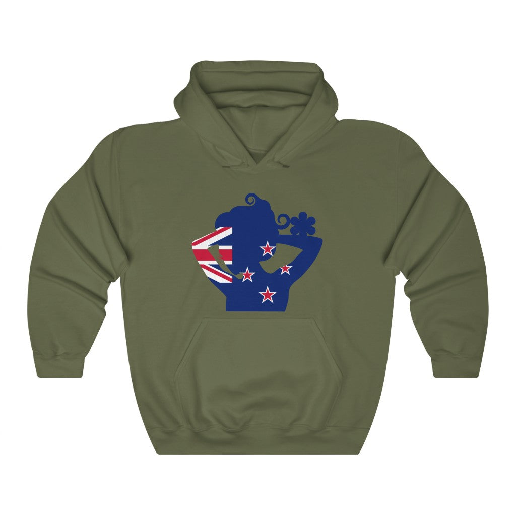 New Zealand Lady Flag Hoodie Sweatshirt - Unisex