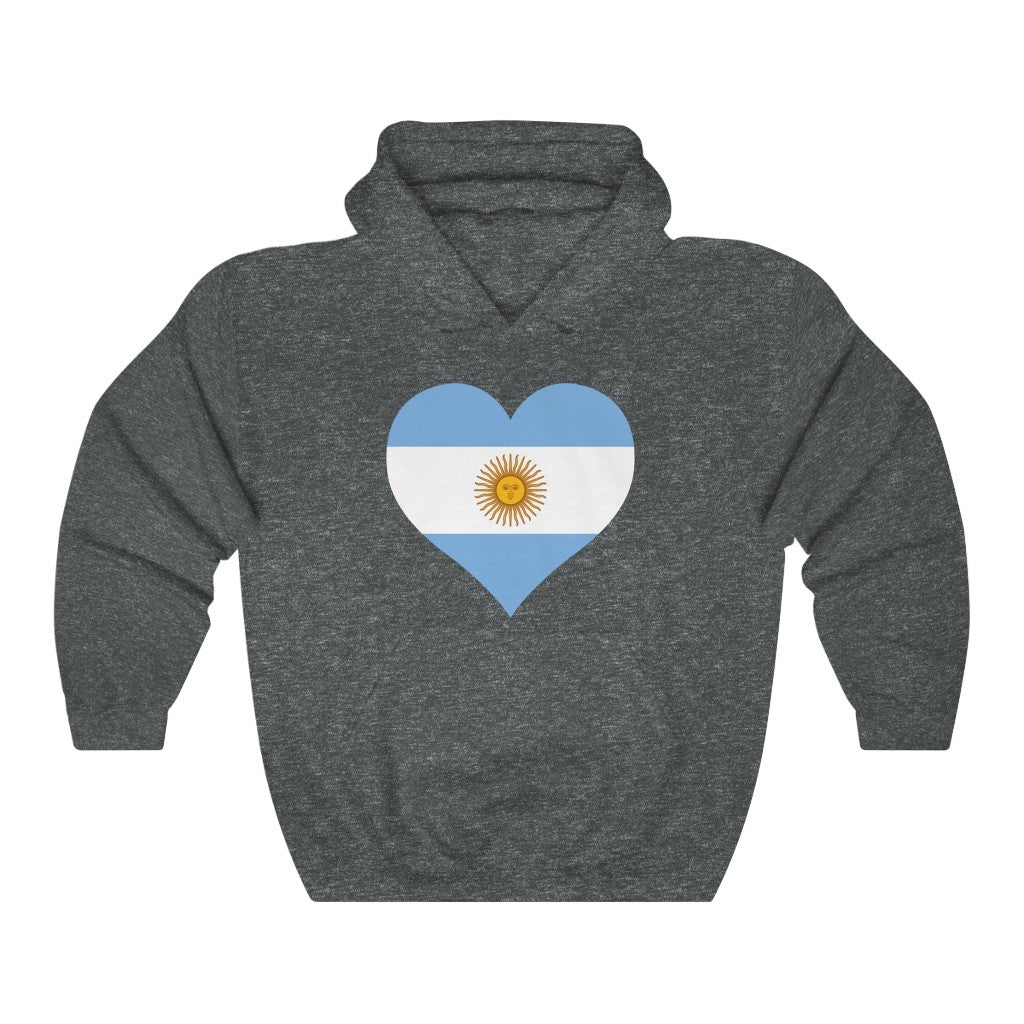 Argentina Heart Flag Hoodie Sweatshirt - Unisex